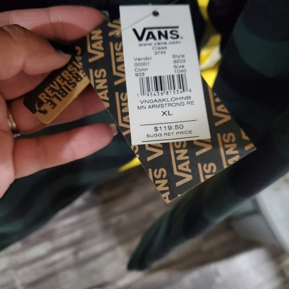 VANS Men's Reversible Jacket - Green/Black - Picture 10 of 10